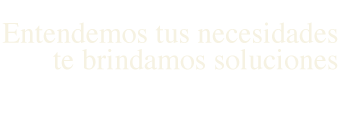Entendemos tus necesidades
te brindamos soluciones